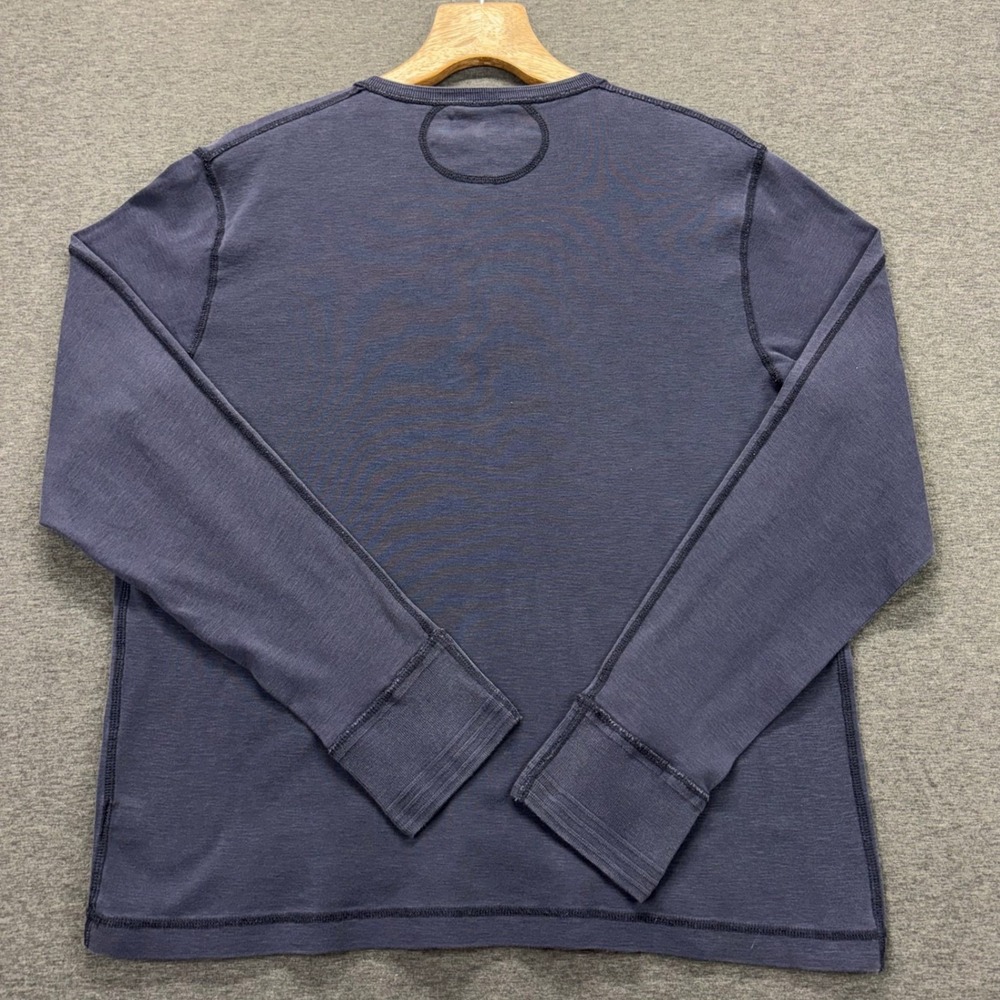 Vintage Polo Ralph Lauren Henley Mens XL Long Sleeve 100% Cotton Blue Pullover - Picture 9 of 10